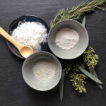 bowls with dry clay and salts